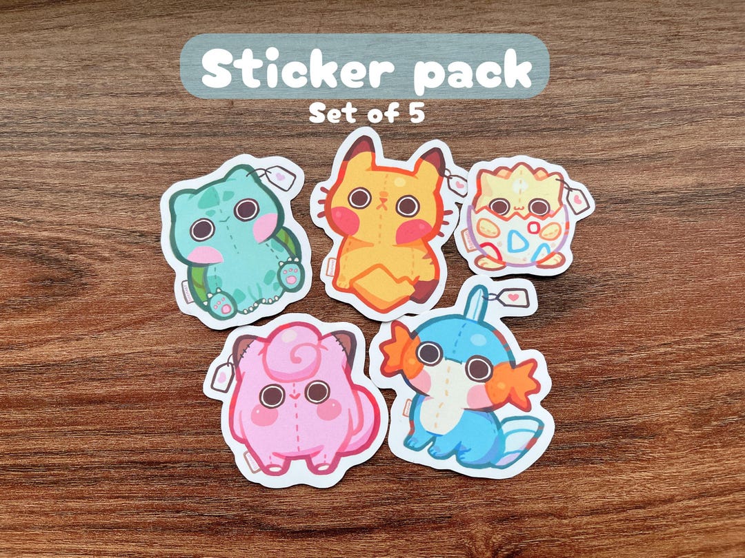 Pokemon Sticker Pack Matte Vinyl Stickers Set of 5 - Etsy