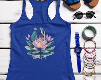 Lotus Flower Racerback Tank Top: Inspirational Yoga Workout Shirt