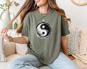 Enso Yin Yang T-Shirt: Zen Circle Brushstroke Design