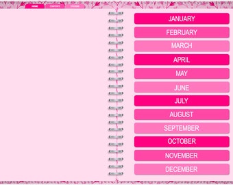 Undated Pink Digital Yearly Planner