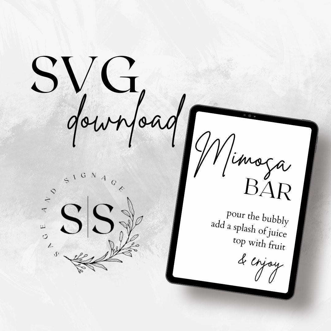 Mimosa Bar Sign Svg, Bridal Shower Printable, BR-PLUS