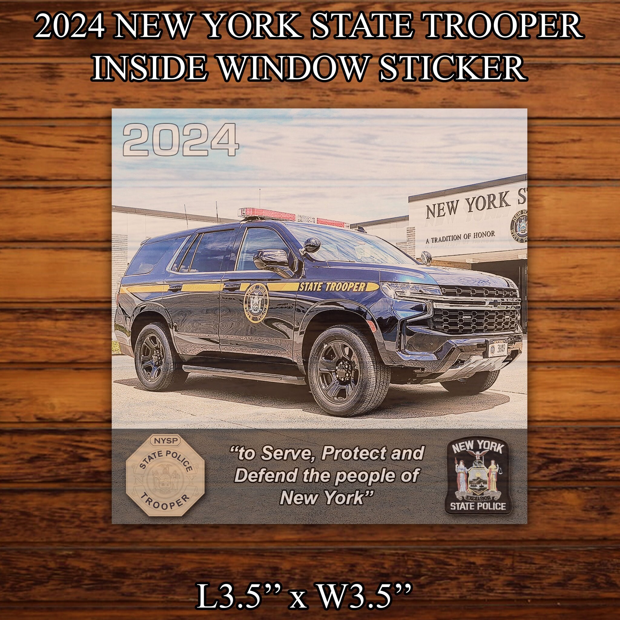 2023-2024 NYSP New York State Trooper NYST PBA Style Inside Window