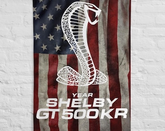 SHELBY GT500KR Custom US Wall Flag
