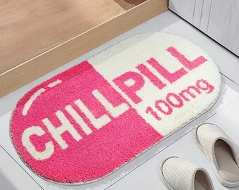 Funny Bath Mat - Aesthetic Bathroom Rug with Cheerful Design, Quirky Housewarming Décor, Fun Bath Rug, Whimsy Shower Mat