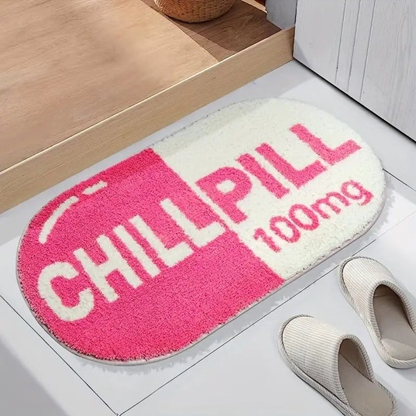 Funny Bath Mat - Aesthetic Bathroom Rug with Cheerful Design, Quirky Housewarming Décor, Fun Bath Rug, Whimsy Shower Mat