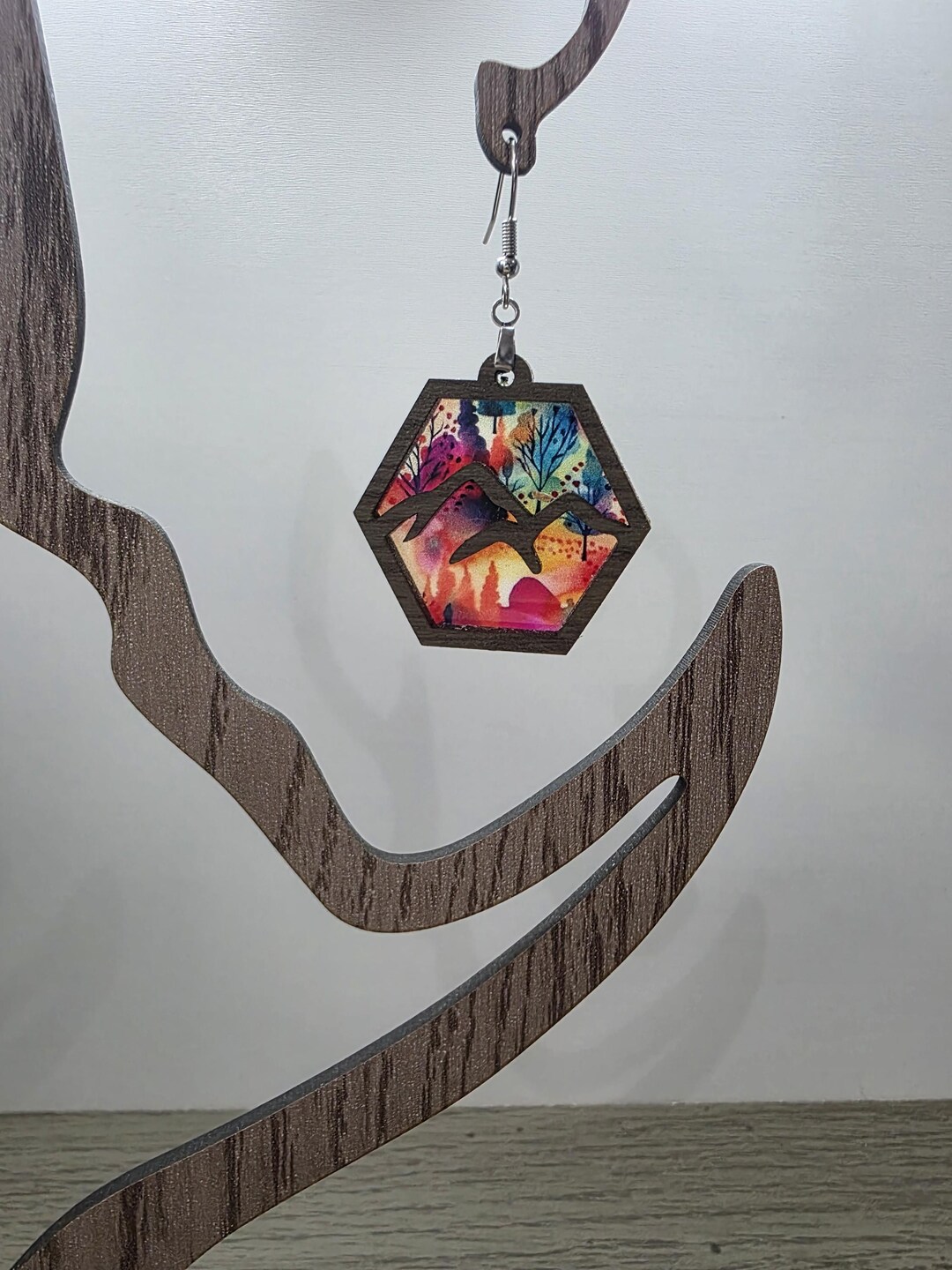 Mountain Earrings Mountain Dangle Earrings Outdoor Earrings Hiking ...