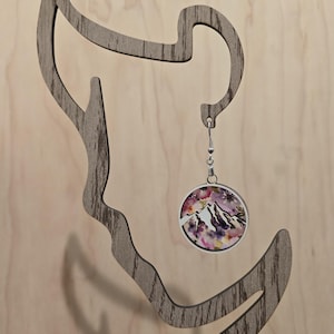 mountain earrings mountain dangle earrings outdoor earrings hiking earrings