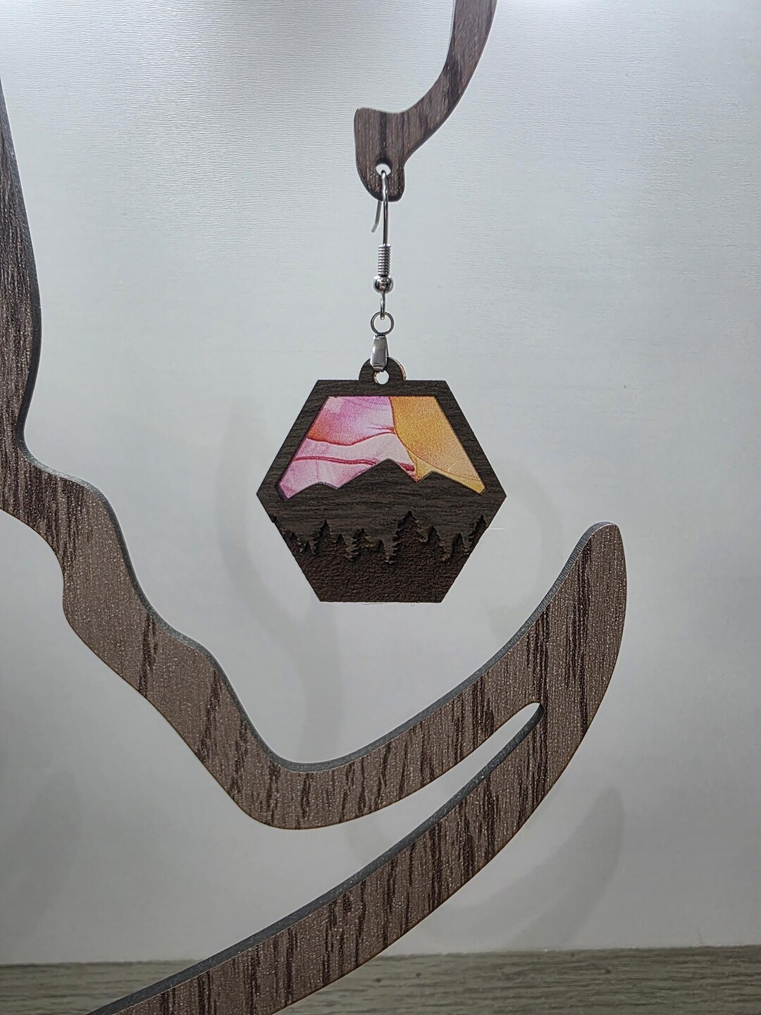 Mountain Earrings Mountain Dangle Earrings Outdoor Earrings Hiking ...