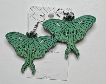 Luna moth earrings butterfly earrings wing earrings colorful moth