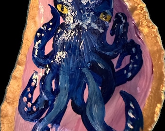 Hand Painted Shell Ring Dish- Octopus
