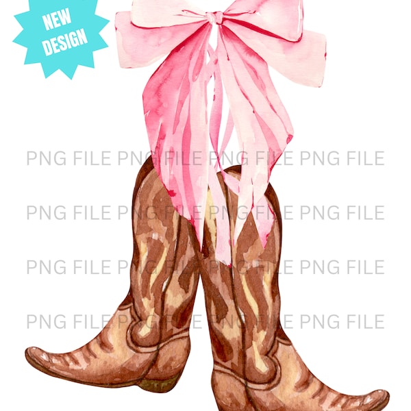 Coquette Cowgirl Boots Cowboy Boot Bow PNG CHERRY COQUETTE