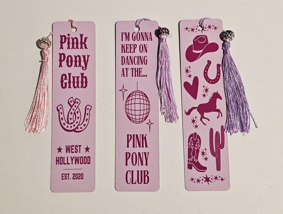 Pink Pony Club Bookmarks – Pop Inspired Metal Bookmark Set W/ Tassel ...
