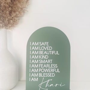 Personalised Affirmations Sign | I am | Adults Affirmations | Kids Affirmations | Kids Decor | Affirmations Plaque | Acrylic Sign | Manifest