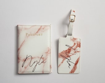 Personalised Passport Cover | Personalised Luggage Tag | Travel Set | Custom Passport Set | Gifts for her | Personalised Travel Tag