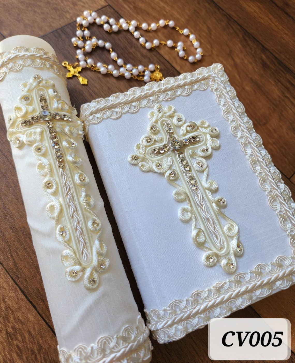 Elegant 3 Piece First Communion Candle Set In English/vela Para Primera - Foto 12