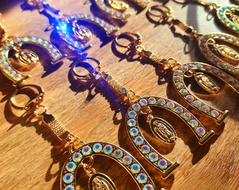 Charro key chains , Charro Party Favors , Gold Horseshoe Keychain , Llaveros de Herradura , Baptism Keychain , Recuerdos Bautizo, Charrito