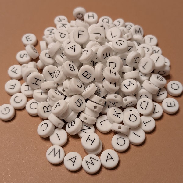 Letter Circles Silicone Bead