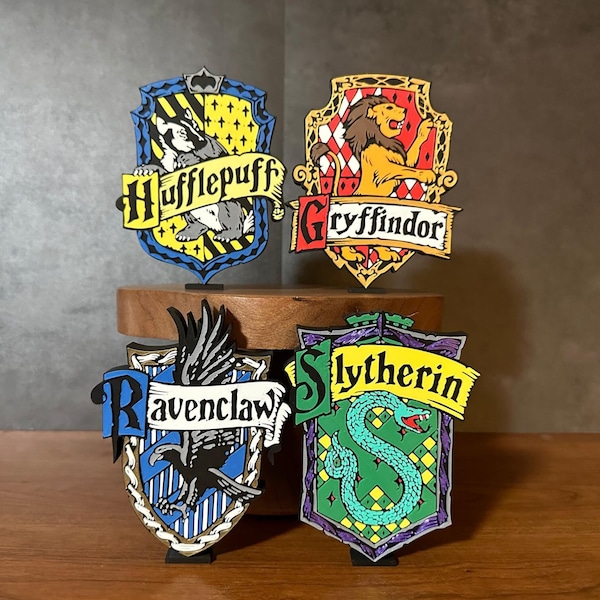 Wizard House Crest Decoration 3d Printed, 3D Printed Trinkets for Tiered Trays, Harry Decor, Potter Decor, Birthday Decoration