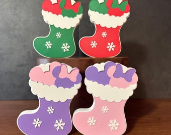 Mickey Minnie Stocking 3D Print, Mickey Christmas Gift, Mouse Decoration, Stocking Stuffer, Holiday Decor, 3D Prints, Tiered Tray Decor
