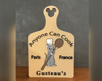 Remy Ratatouille Mouse Chef 3D Print, Chef Remy Ratatouille Decoration, 3D Printed Tiered Tray Decor,Remy Decor,Disney Kitchen Decor, Mickey
