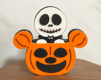 Halloween Pumpkin and Ghost 3D Print, Tiered Tray Decor, Mickey Decoration,3D Print, Mickey Halloween, Halloween Decor, Tiered Tray, Decor