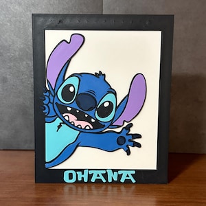 Stitch Frame, Stitch Autograph, Stitch 3D Print, Tiered Tray Decor, Ohana Stitch Decoration, Stitch Decoration, 3D Printed, Tray Trinkets