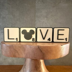 Mickey Scrabble, Mickey Vintage, Tiered Tray Decor, Mickey Mouse, Scrabble Mickey, Mickey Decoration, 3D Printed, Tray Trinkets, Party Props