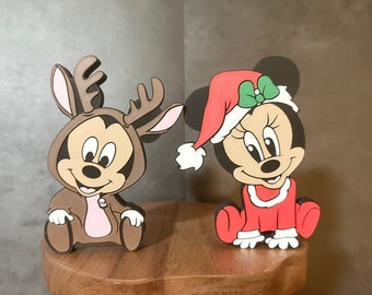 Mickey Minnie Christmas Decor, Baby Mickey, Baby Minnie, Tiered Tray Decor, Mickey Mouse, Minnie Mouse, Mickey Decor, 3D Printed, Trinkets