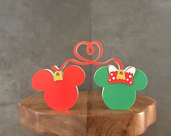 Mickey Minnie Christmas Lights 3D Print, Christmas Gift, Mouse Decoration, Stocking Stuffers, Holiday Decor, 3D Prints, Tiered Tray Decor