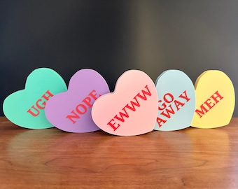 Anti Valentines Conversation Heart, 3D Print, Valentines Decor, Valentines Gift, Cute Valentines Decoration, Valentines Decor, Tray Decor