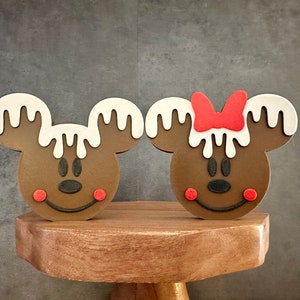 Mickey Gingerbread, Gingerbread 3D Print, Minnie Gingerbread, Christmas Gift, Mouse Decoration, Stocking, Tiered Tray Decor, 3D Printed