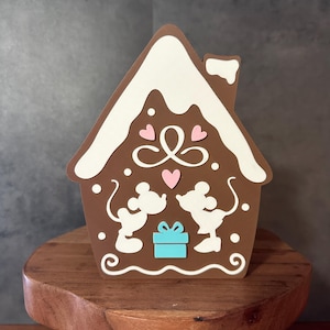 Mickey Gingerbread House, Gingerbread 3D Print, Minnie Gingerbread,Christmas Gift, Mouse Decoration, Stocking, Tiered Tray Decor, 3D Printed
