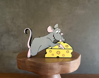 Remy Ratatouille With Cheese 3D Print, Chef Remy Ratatouille Decoration, Remy 3D Print, 3D Prints, Tiered Tray Decor, Remy Decor, Decor