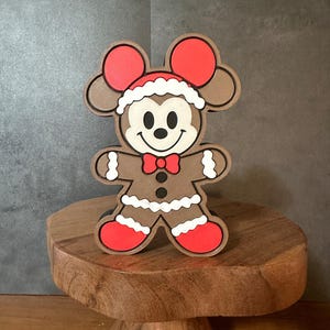 Gingerbread Mickey Christmas 3D Print, Mickey Christmas, Mickey Decoration, Mickey Gingerbread Holiday Decor, 3D Printed, Tiered Tray Decor
