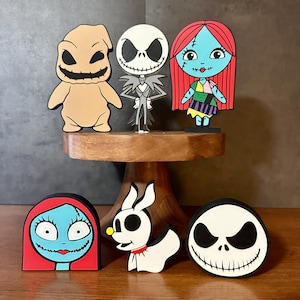 Jack and Sally, Halloween Decor, 3D Prints, Tiered Tray Decor, 3d Printed, Halloween, Oogie, Halloween Decorations, Party Props, Trinkets