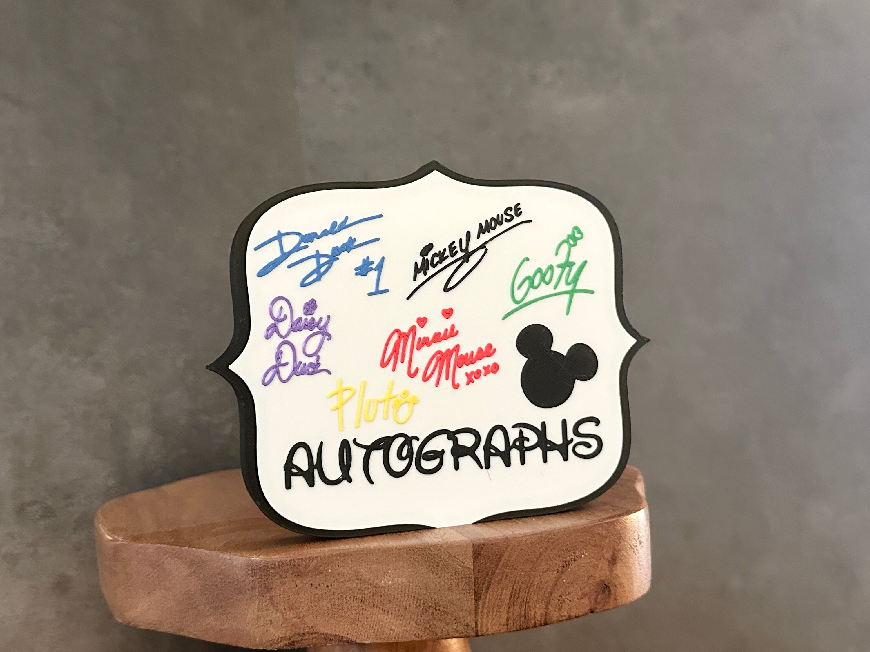 Mickey Autograph, Minnie Autograph, Mickey, 3D Print, Tiered Tray
