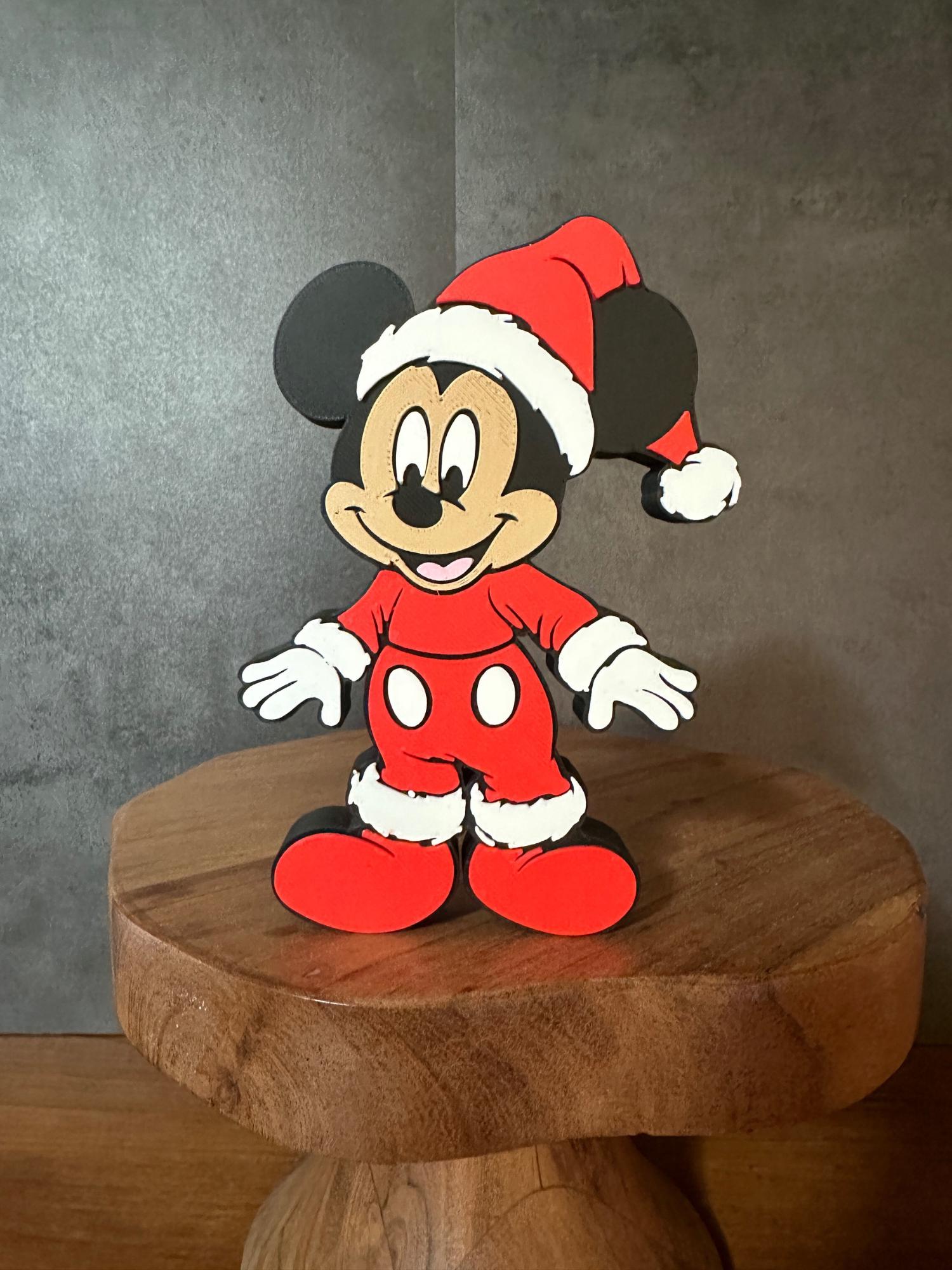 Mickey Christmas Santa 3D Print, Mickey Christmas, Mickey Decoration, Mickey Christmas Decor, Holiday Decor, 3D Printed, Tiered Tray Decor