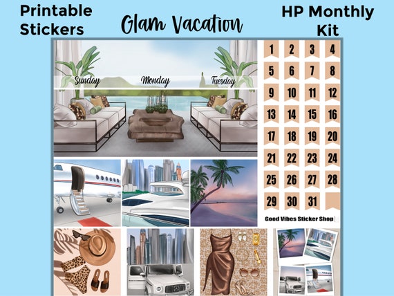 Monthly Vacation Printable Planner Stickers: Made to Fit the - Etsy