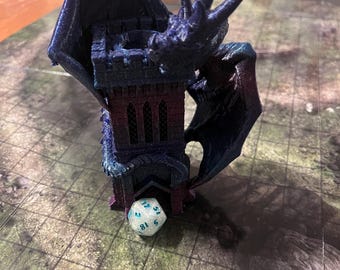 Dragon Dice Tower | 3D Printed Fantasy Castle Dice Roller for DnD & TTRPGs
