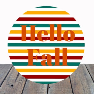 Hello Fall 12x12 Wood Print Sign