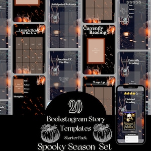 Plantillas de historias de Bookstagram: paquete de inicio de temporada espeluznante