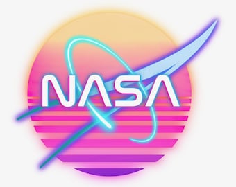 Retrowave NASA Sticker