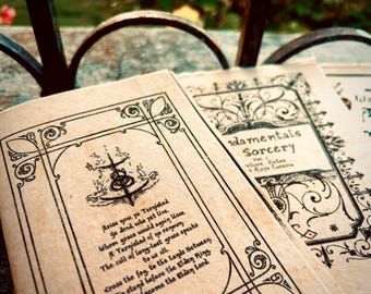 Elden Ring Tea-Stained Zine – Handbound Pamphlet Journal with Burnished Deckle Edges