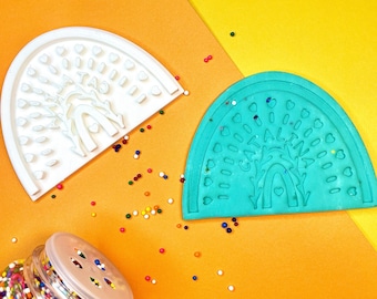 Cortador de galletas arcoíris personalizado: sello de nombre personalizado, horneado de cumpleaños