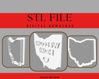 Cortador de galletas y sello STL de Ohio State: Diseño de bienvenida (descarga digital)