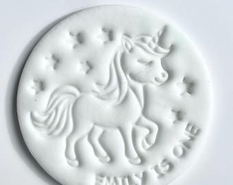 Cortador y sello de galletas de unicornio personalizado: Estampador de fondant impreso en 3D