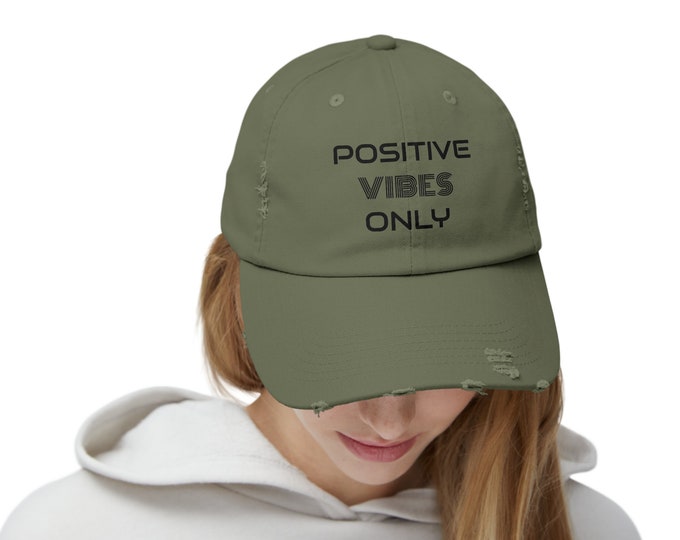 Featured listing image: PZAZZ Positive Vibes Only Distressed Hat