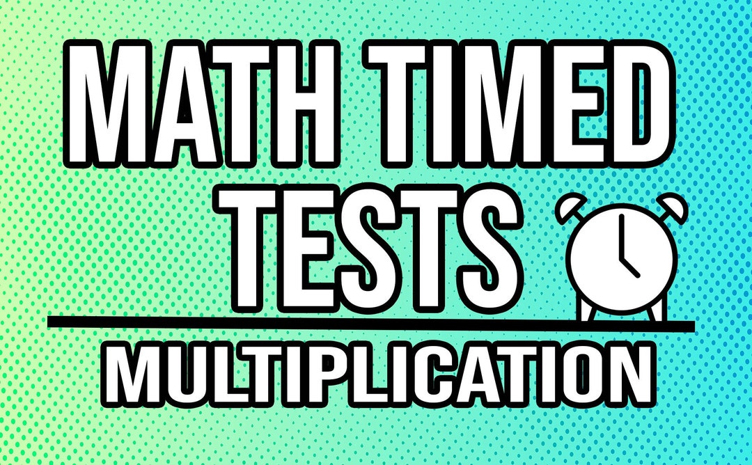 100 Timed Math Tests multiplication Etsy