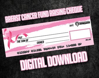 Breast Cancer Cheque Fundraising Pink Racing Oversize Cheque Charity Vector Svg AI, EPS