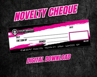 Novelty Cheque Pink Racing Oversize Cheque Charity Vector Svg AI, EPS